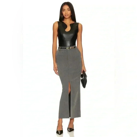 Amanda Uprichard - Sleeveless Leather Puzzle Tank Top in Black NWT (Sz XS) - Picture 3 of 7